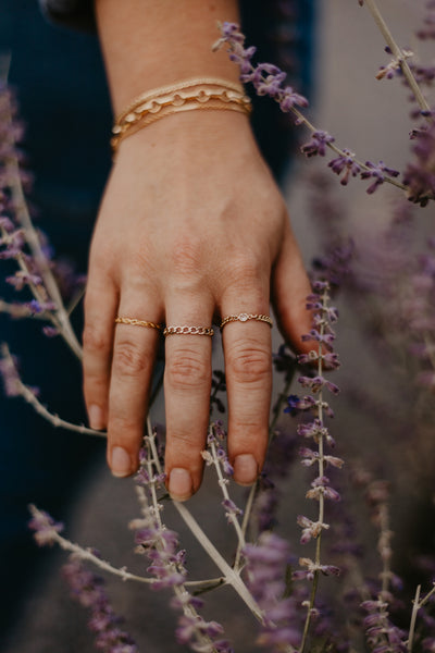 Stardust Goldfilled Cubic Zirconia Chain Ring