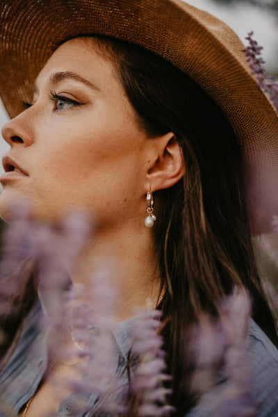 Untamed Pearls Huggies Earrings {Goldfilled or .925 Sterling Silver}