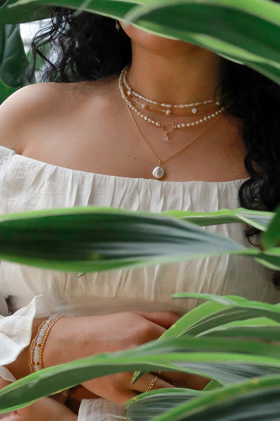 Petite Rice Pearl Gold Choker/ Necklace