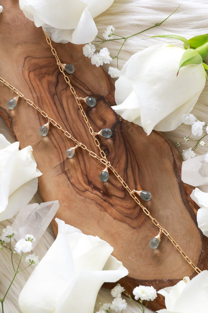 Waterfall Green Amethyst Goldfilled Lariat Necklace Waterfall Green Amethyst Goldfilled Lariat Necklace