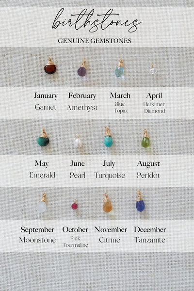 CHARM BAR ~ Gemstone + Birthstone drops