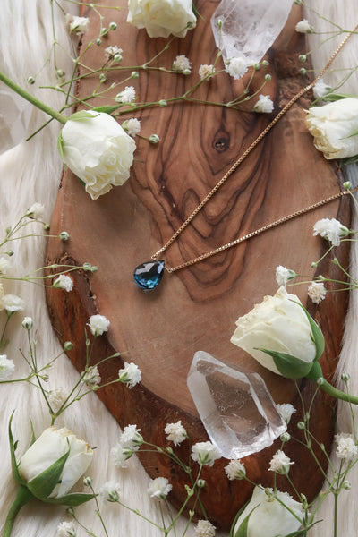 La Mer London Blue Topaz Goldfilled Necklace