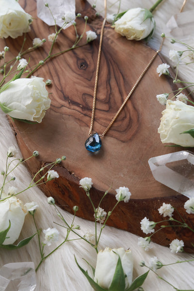 La Mer London Blue Topaz Goldfilled Necklace