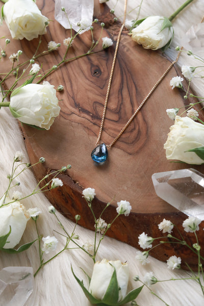 La Mer London Blue Topaz Goldfilled Necklace