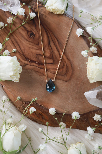 La Mer London Blue Topaz Goldfilled Necklace