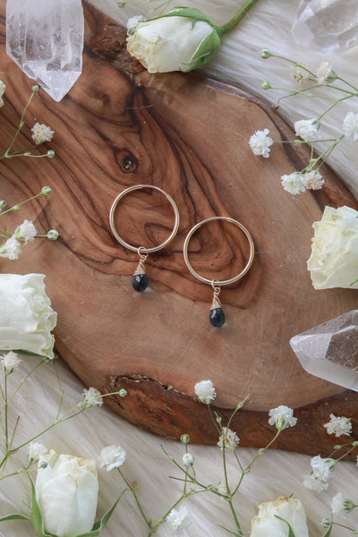 London Blue Topaz Baby Hoop Earrings {Gold or Silver}