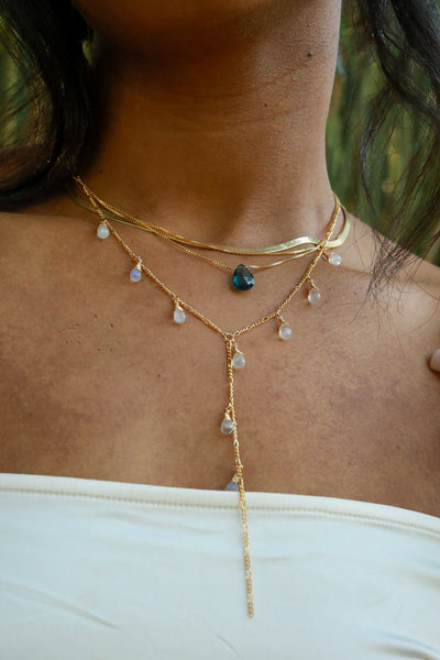 La Mer London Blue Topaz Goldfilled Necklace