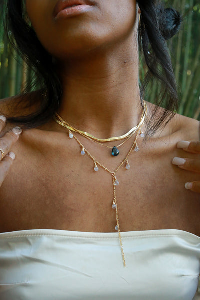 La Mer London Blue Topaz Goldfilled Necklace