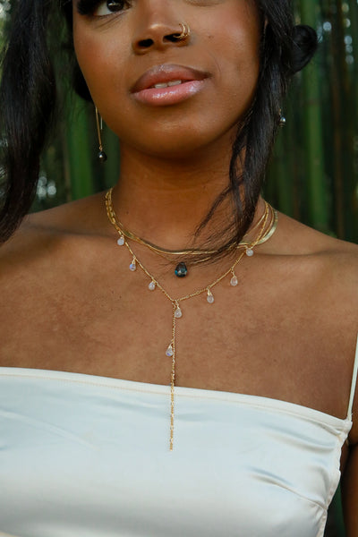 La Mer London Blue Topaz Goldfilled Necklace