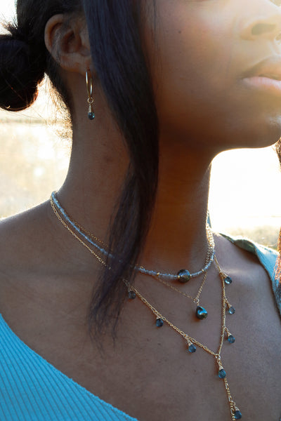 Waterfall London Blue Topaz Goldfilled Lariat