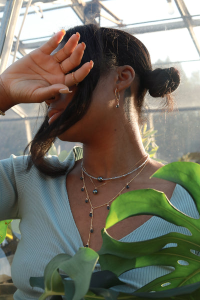 Waterfall London Blue Topaz Goldfilled Lariat