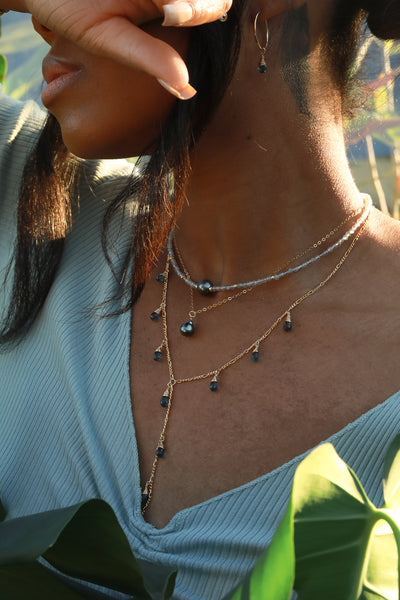 Waterfall London Blue Topaz Goldfilled Lariat