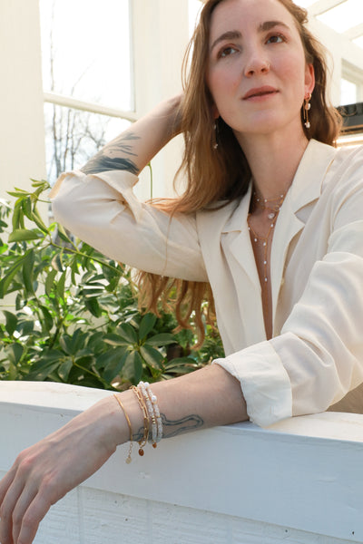 Empress Pearl Trio Goldfilled Ear Threaders