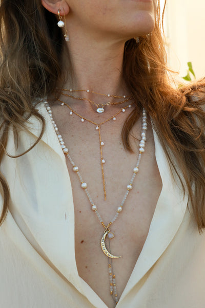 Sage Pearl Goldfilled Necklace