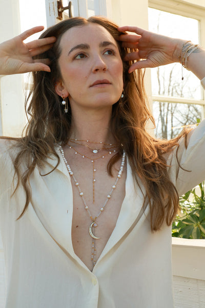 Waterfall Pearl Goldfilled Lariat