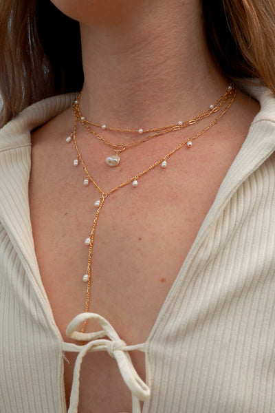 Sage Pearl Goldfilled Necklace