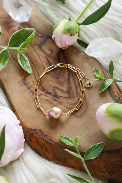 Bloom Pink Pearl Goldfilled Bracelet