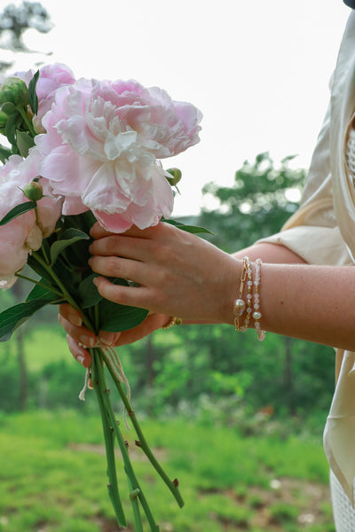 Bloom Pink Pearl Goldfilled Bracelet