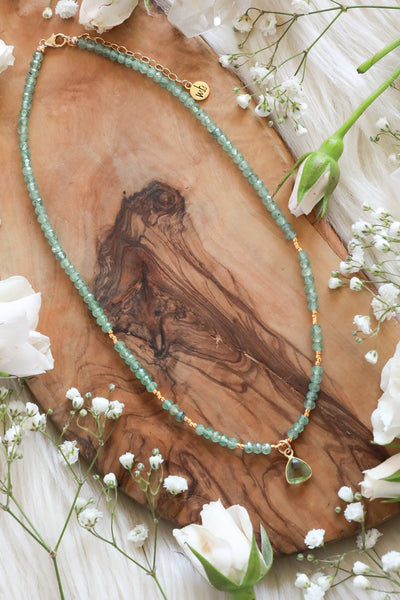 Cosmic Queen Green Apatite + Green Amethyst Choker/Necklace