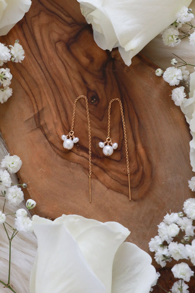 Empress Pearl Trio Goldfilled Ear Threaders