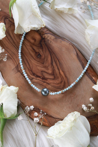 Cosmic Queen Larimar Goldfilled Choker/Necklace