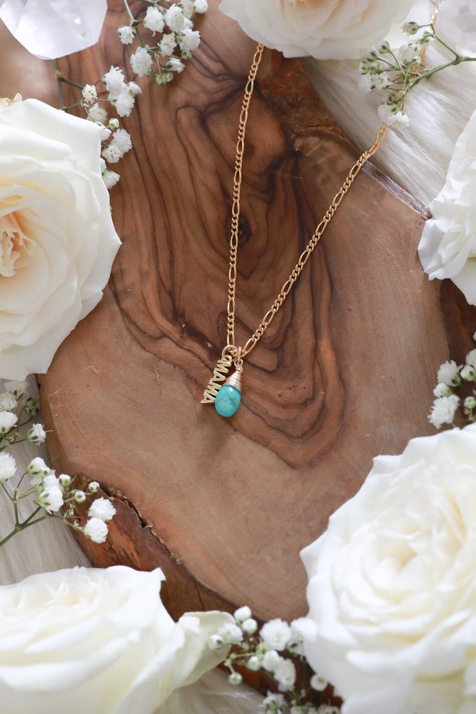 Mama Gold Necklace {Choose your gemstone drip} Mama Gold Necklace {Choose your gemstone drip}