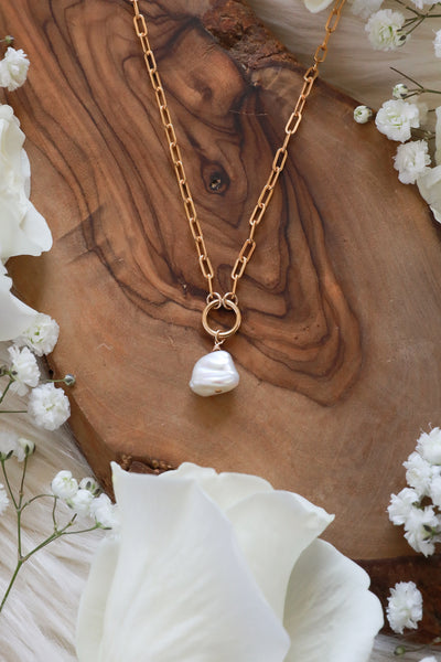 Sage Pearl Goldfilled Necklace