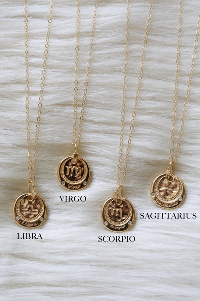 Zodiac Coin Gold Necklace