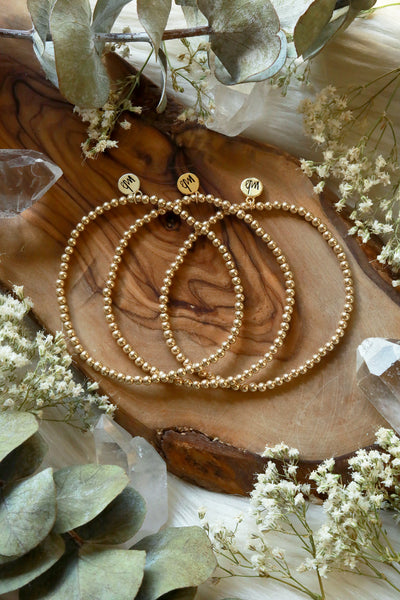 Golden Beaded Bracelet {One Bracelet, Set of Two, or Stack of Three}