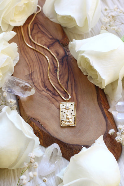 Star Tarot Card Gold Necklace