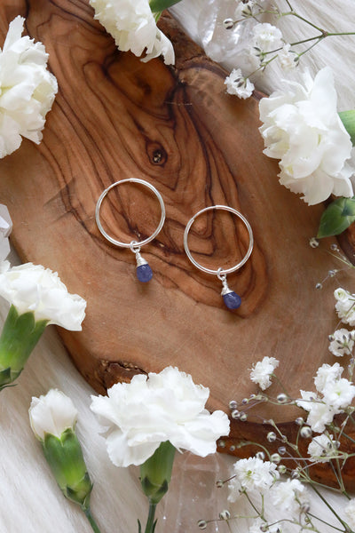 Tanzanite Baby Hoop Earrings {Gold or Silver}