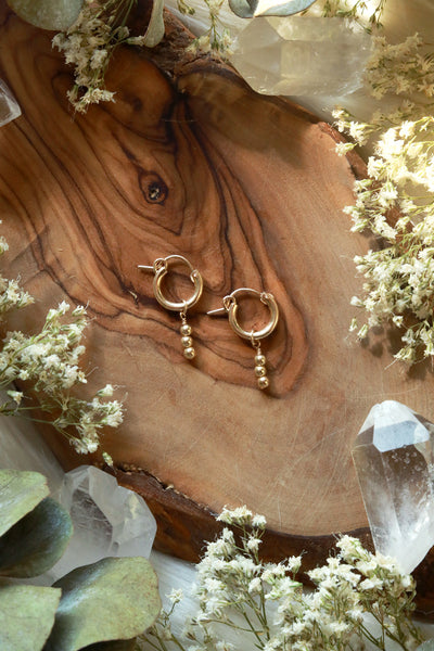 Gold Drip Huggies Earrings