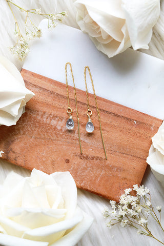 Blue Topaz Baby Hoop Earrings {Gold or Silver}