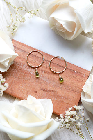 Peridot Baby Hoop Earrings {Gold or Silver}