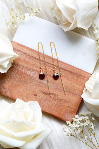 Blue Topaz Baby Hoop Earrings {Gold or Silver}