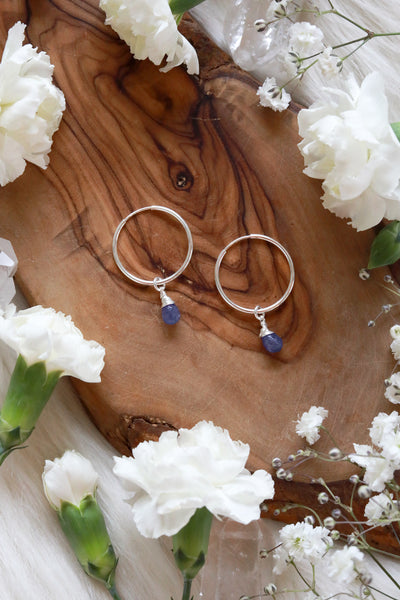 Tanzanite Baby Hoop Earrings {Gold or Silver}
