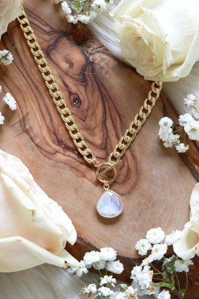 Moonstone Aurora Gold Necklace