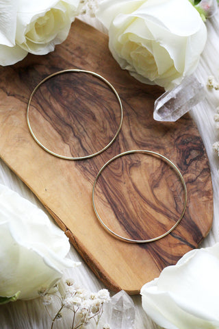 Large + Skinny Silver Hoops
