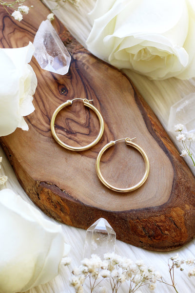 Chunky Medium Silver Hoops