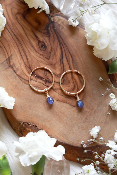 Tanzanite Baby Hoop Earrings {Gold or Silver}