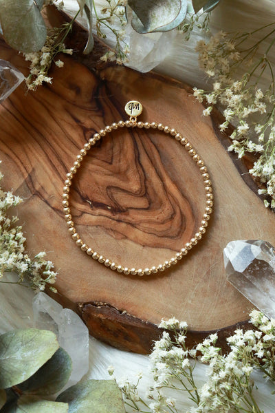 Golden Beaded Bracelet {One Bracelet, Set of Two, or Stack of Three}