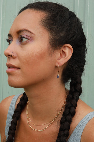 Tanzanite Baby Hoop Earrings {Gold or Silver}