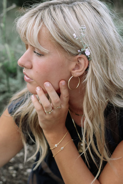 Chunky Medium Silver Hoops