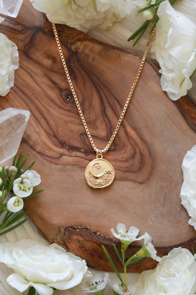 Moon & the Stars Gold Necklace