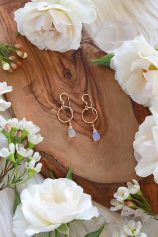 Opal Pixie Gold Hoop Earrings