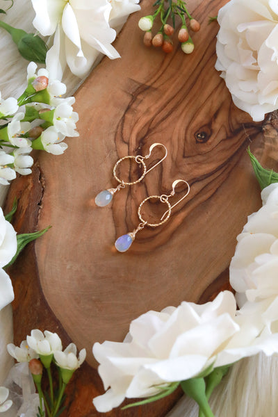 Opal Pixie Gold Hoop Earrings