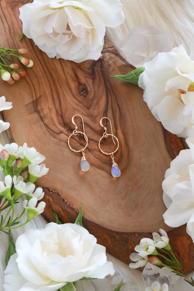 Opal Pixie Gold Hoop Earrings