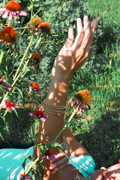 Golden Beaded Bracelet {One Bracelet, Set of Two, or Stack of Three}