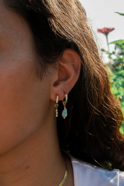 Gold Drip Huggies Earrings