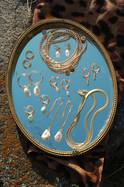 Gold Drip Huggies Earrings